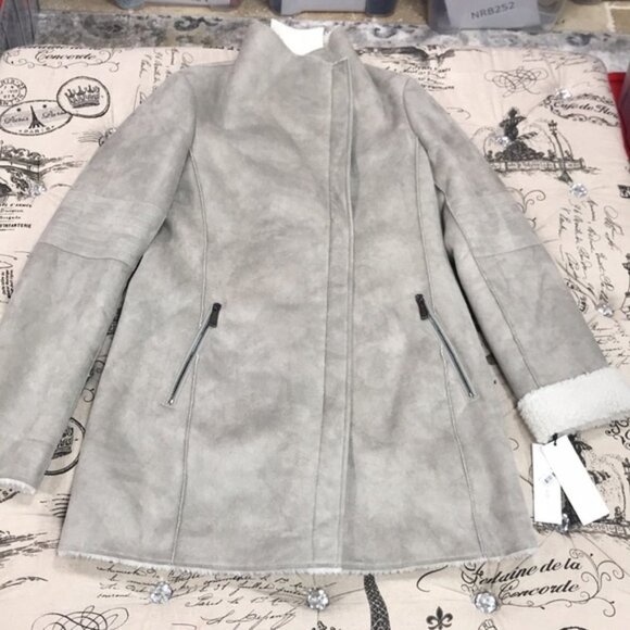 Calvin Klein Faux-Shearling Coat - Picture 3 of 12
